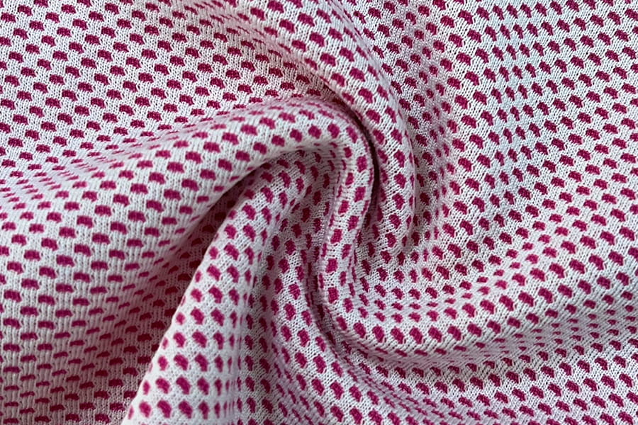BCX-N0622: Polyesterin nylon Täysi kylmä tunne kaksivärinen jacquard mesh hunajakenno kangas